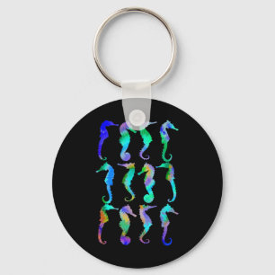 Sea Fish Underwater Aquarium Ocean Biology Tie Dye Keychain