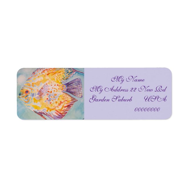 Sea Fish Watercolour art Return Address Labels (Front)