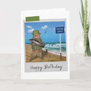Sea Fishing Chat Funny Carte d'anniversaire