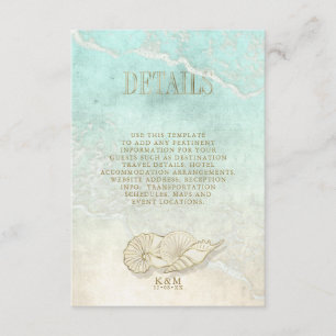 Sea Foam Beach Wedding Details ID837 Enclosure Card