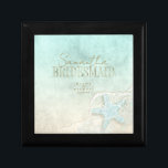 Sea Foam Beach Wedding Starfish Any Member ID837 Gift Box<br><div class="desc">A watercolor texture in the soft shades of sea and sand is the background for marine elements such as starfish and shells that are enhanced with sea foam to create the pieces of this wedding suite. The wedding gift box shown here features all of the above starfish plus a template...</div>