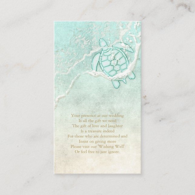Sea Foam Beach Wedding Wishing Well V2 ID837 Enclosure Card (Front)