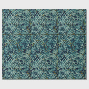 Sea Foam Blue Marbleized Book Endpapers Wrapping Paper