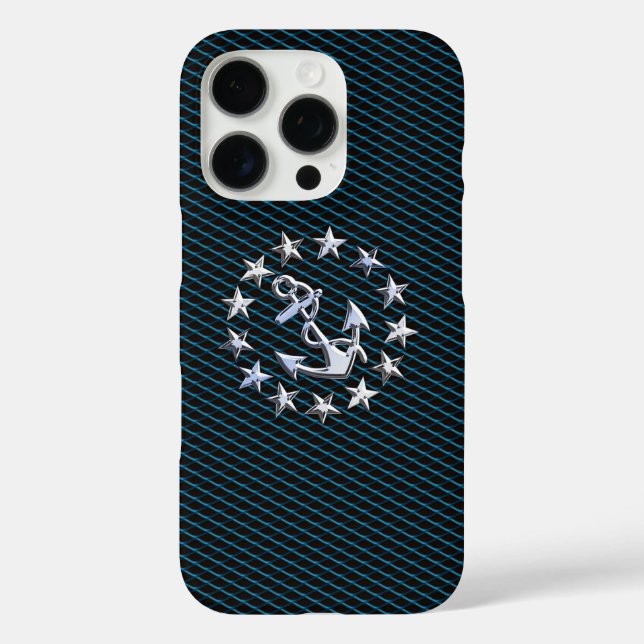 Sea Foam Chrome Yacht Flag Automotive Grille Print Case-Mate iPhone Case (Back)