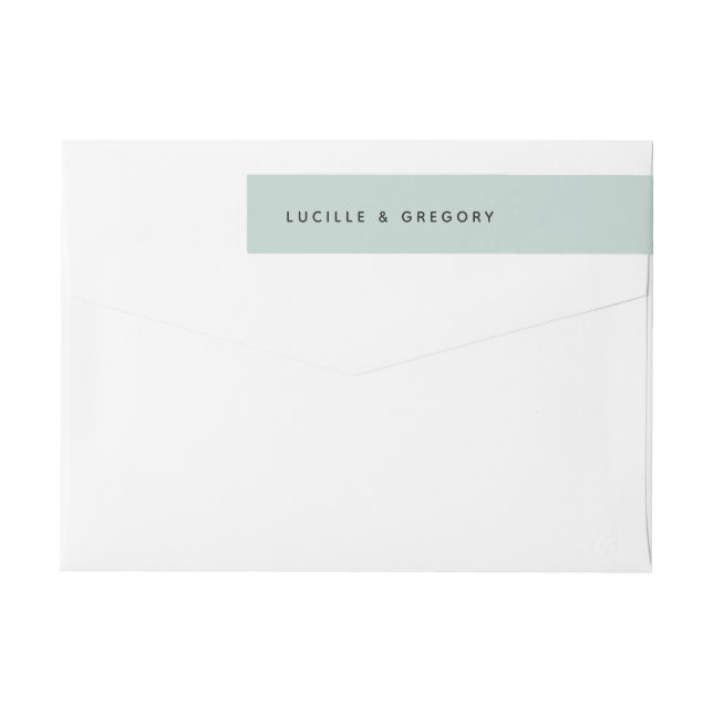 Sea Foam Green Minimalist First Names Wrap Around  Label (Back)