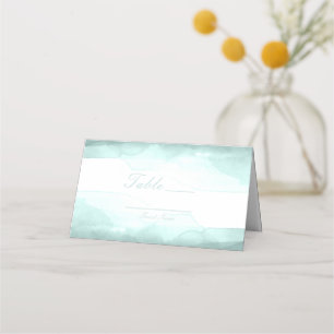Sea Foam Green Watercolor Table Number Seating Place Card