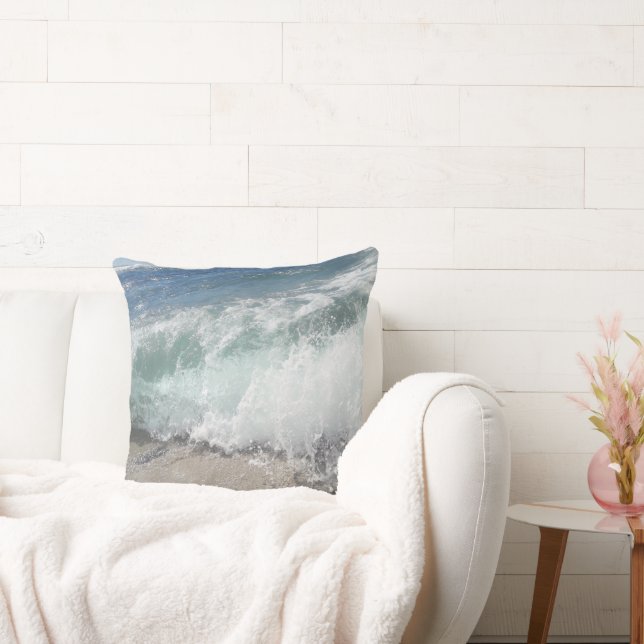 Sea Foam Ocean Waves Throw Pillow (Couch)
