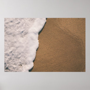 Sea foam on sand poster