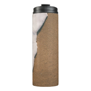 Sea foam on sand thermal tumbler