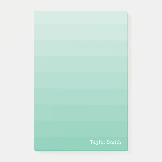 Sea Foam Shades of Green Stripes Youthful Post-it Notes (Front)