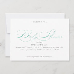 Sea Foam Simple Baby Shower Invitation