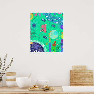 Sea Foam Summer: Abstract Art Poster