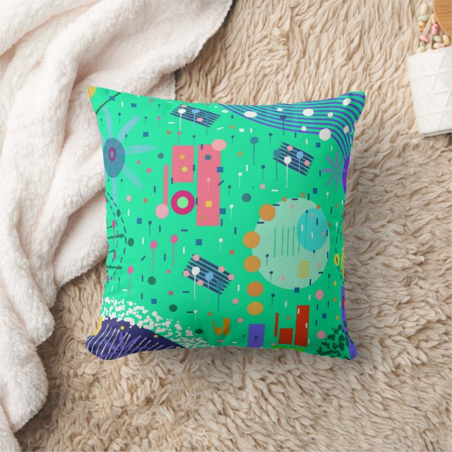 Sea Foam Summer: Abstract Art  Throw Pillow (Blanket)