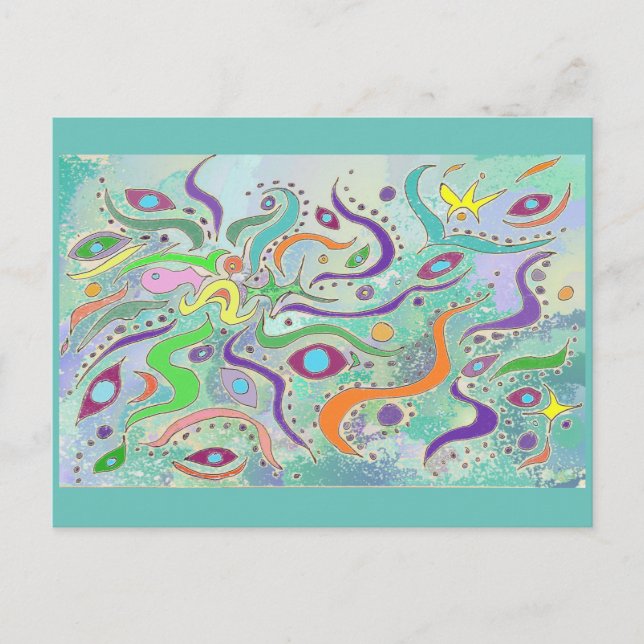Sea Foam Under Water Life Abstract Design Postcard (Front)