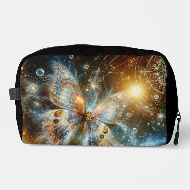 Sea Foam Vibrant Celestial Butterfly Dopp Kit (Front)