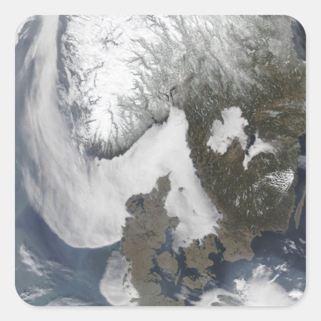 Sea Fog in Scandinavia Square Sticker (Front)