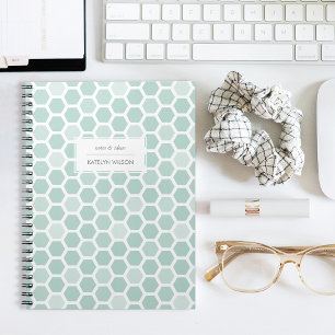 Sea Geo Hexagon Pattern Notebook