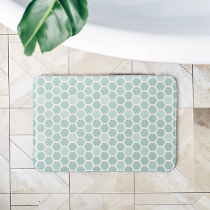Sea Geometric Hexagon Pattern Bath Mat