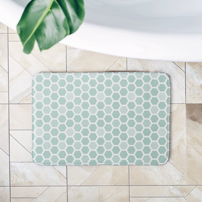 Sea Geometric Hexagon Pattern Bath Mat (Creator Uploaded)