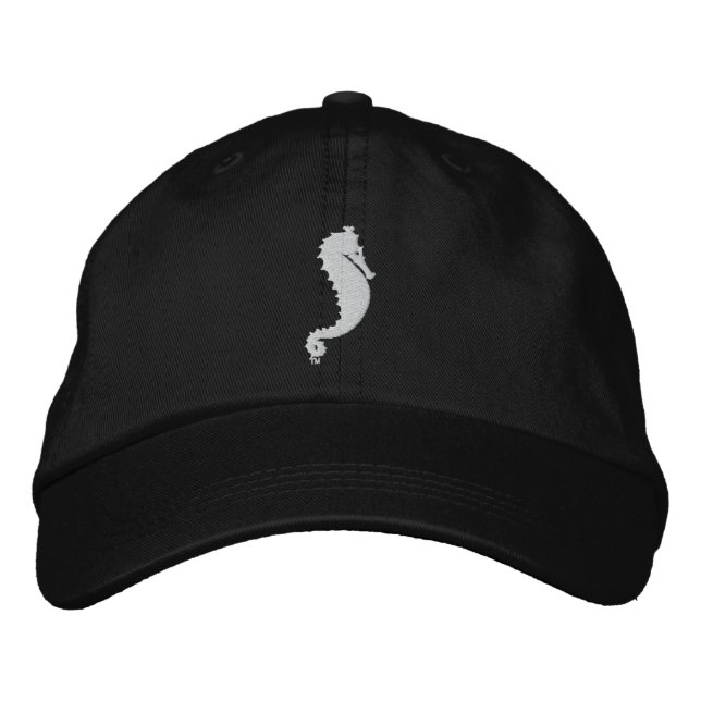Sea Ghost Embroidered Hat Black (Front)
