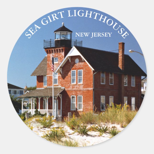 Sea Girt Lighthouse, New Jersey Round Stickers (Front)