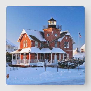 Sea Girt Lighthouse, New Jersey Square Wall Clock