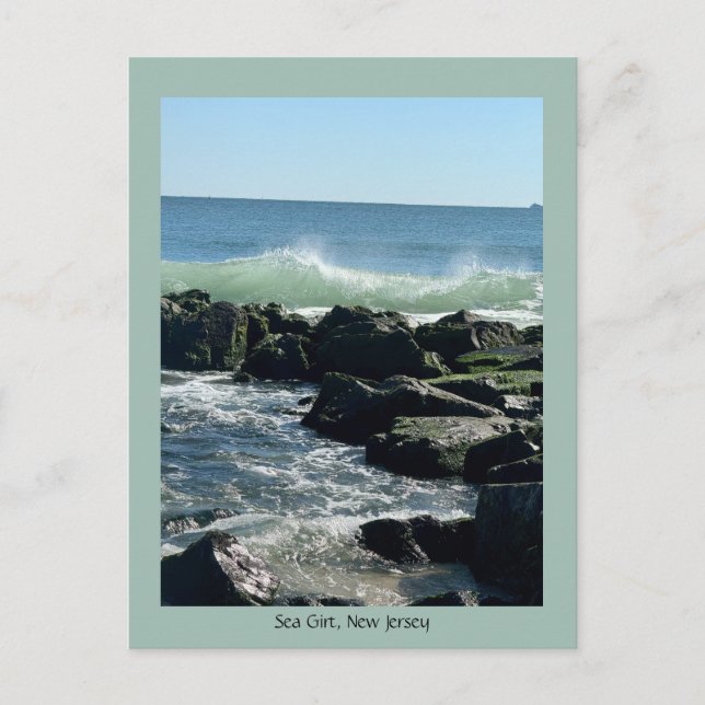 Sea Girt Ocean Rocks Postcard (Front)
