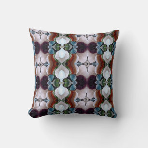 Sea glass abstract of many colours throw pillow