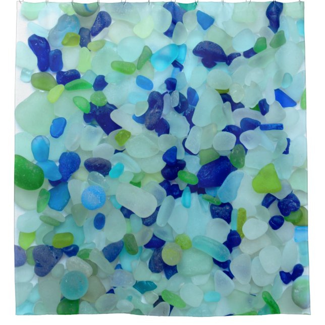 Sea glass, beach, cobalt blue, aqua, green (Front)