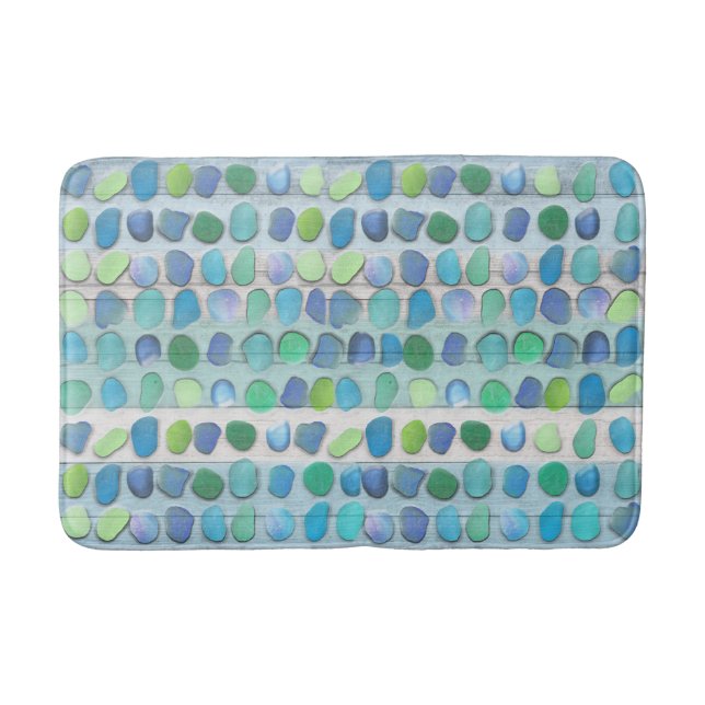 Sea Glass Beach Driftwood Bath Mat (Front)
