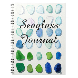 Sea glass, beach glass art Journal notebook