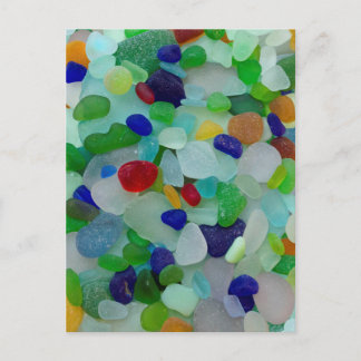 Sea glass, beach glass art photo fun post card