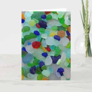 Sea glass, beach glass art photo greeting card