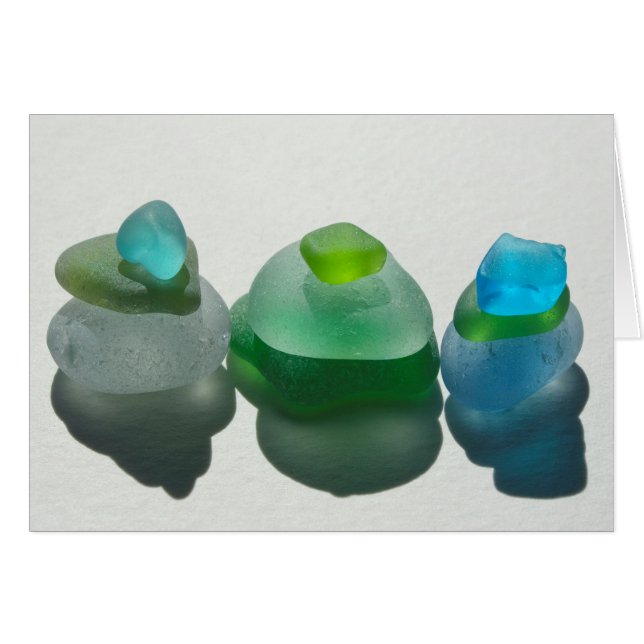 Sea glass, beach glass, blue, green, aqua, blank (Front Horizontal)