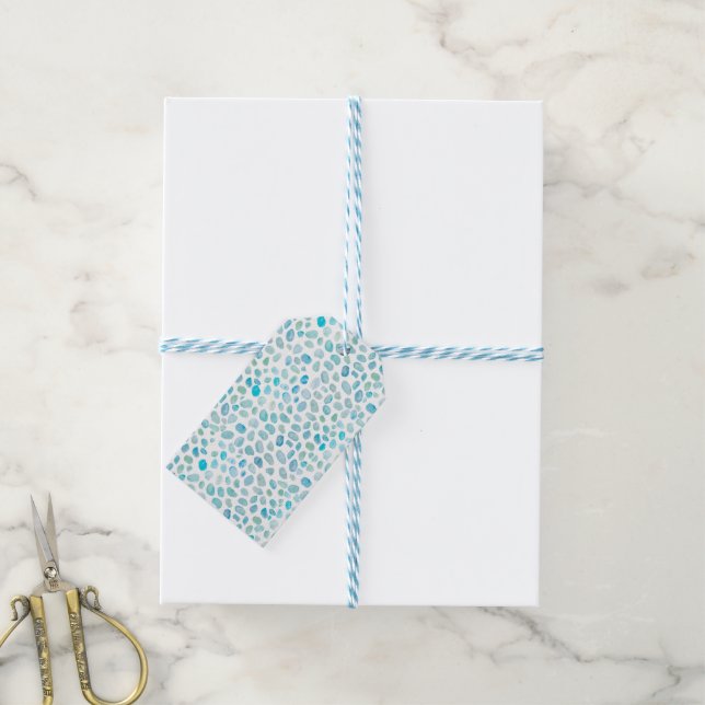 Sea Glass Beach Pattern Gift Tags (With Twine)