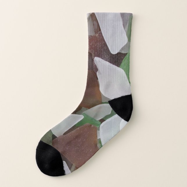 Sea Glass Beach Treasure Earth Toned Colour Socks (Right Inside)