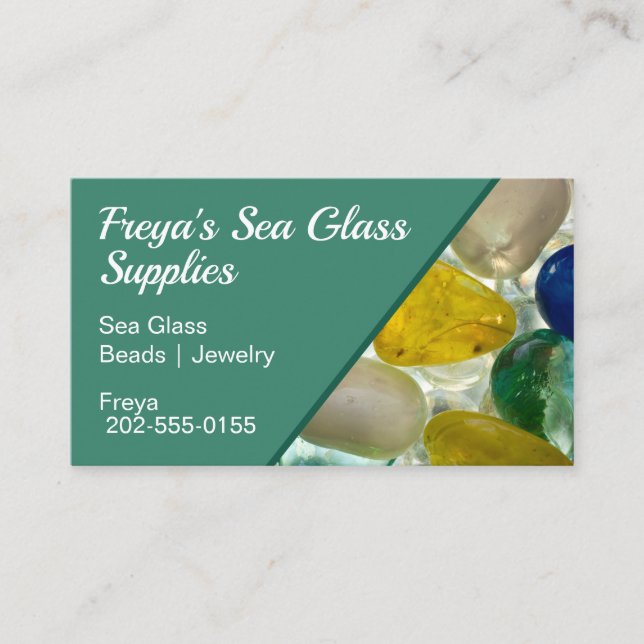 Sea Glass Beads Jewellery Craft Supply Business Card (Front)