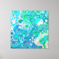 Sea Glass Blue and Green Marble Fluid Art
