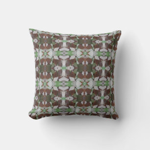 Sea Glass Collection Photo Kaleidoscope Pattern Throw Pillow