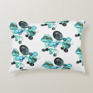 Sea glass colours flowers and bling  accent pillow