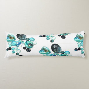 Sea glass colours flowers and bling  body pillow