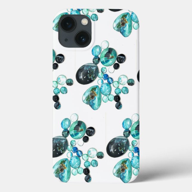Sea glass colours flowers and bling  Case-Mate iPhone case (Back)