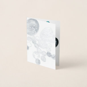 Sea glass colours flowers and bling  foil card