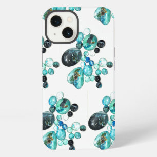 Sea glass colours flowers and bling iPhone 13 case