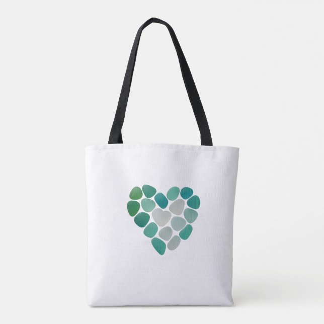 sea glass design tote bag (Back)