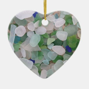 Sea glass from the ocean ceramic ornament