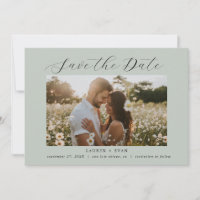 Sea Glass Green Elegant Modern Boho Save the Date