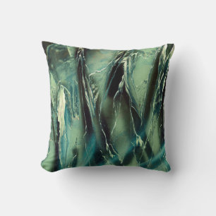 Sea Glass Green Rock Throw Pillow