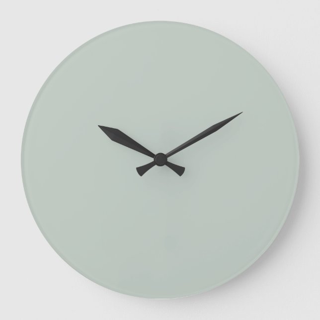 Sea Glass Green Solid Color Large Clock (Front)
