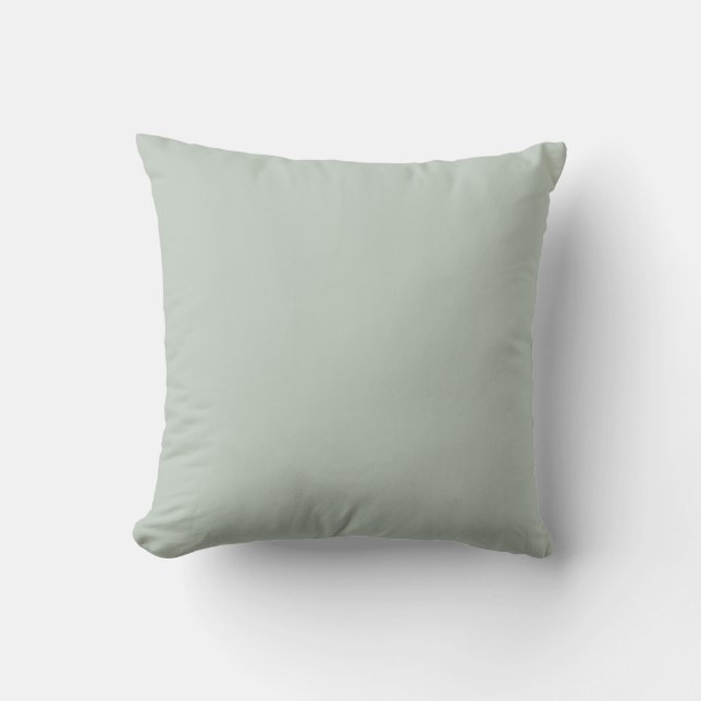 Sea Glass Green Solid Colour Throw Pillow (Front)